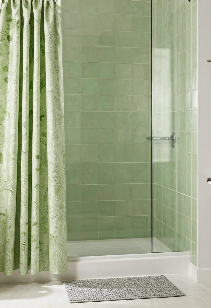 15 Celery Green Bathroom Ideas That'll Refresh Your Space Like Never Before! - 9. Celery Green Shower Spaces 1