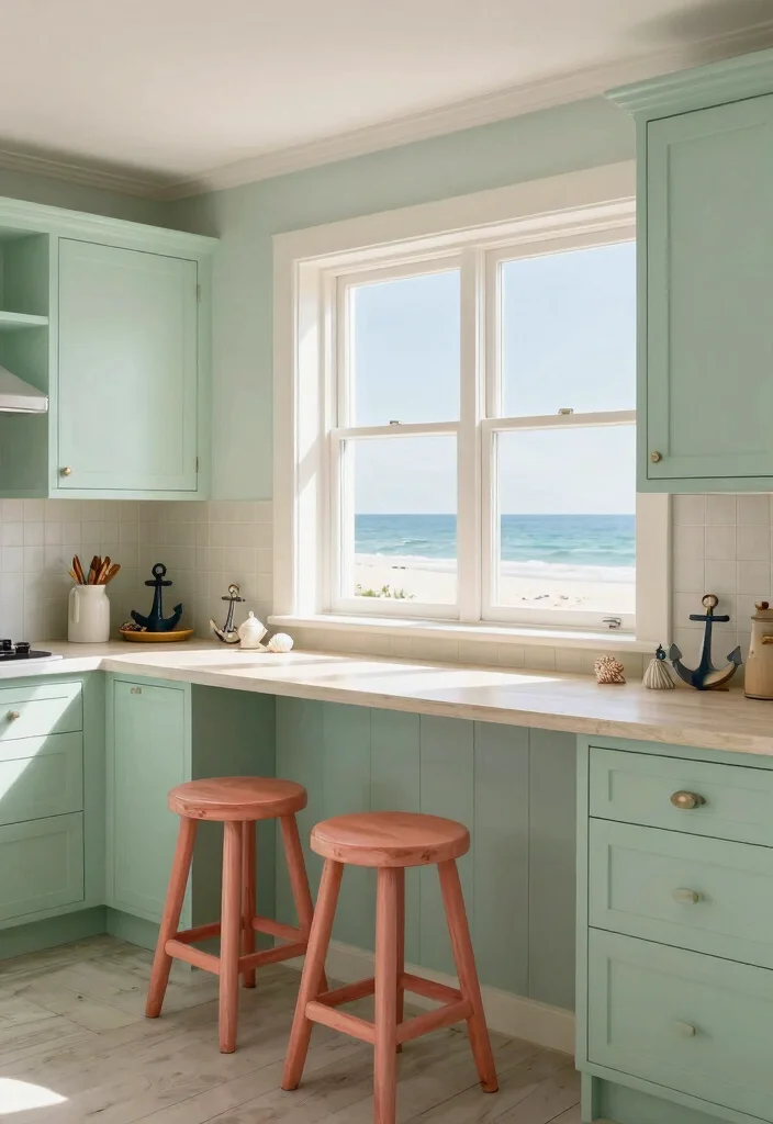15 Best Coastal Vintage Kitchen Design That Blends Beachy & Rustic Charm 2 15 Coastal Vintage Kitchen Design Ideas That'll Make You Feel Like You're on Vacation Every Day! - 1. Nautical Color Palette 1