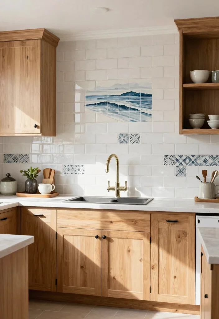 15 Best Coastal Vintage Kitchen Design That Blends Beachy & Rustic Charm 52 15 Coastal Vintage Kitchen Design Ideas That'll Make You Feel Like You're on Vacation Every Day! - 10. Coastal-Style Tiles 1