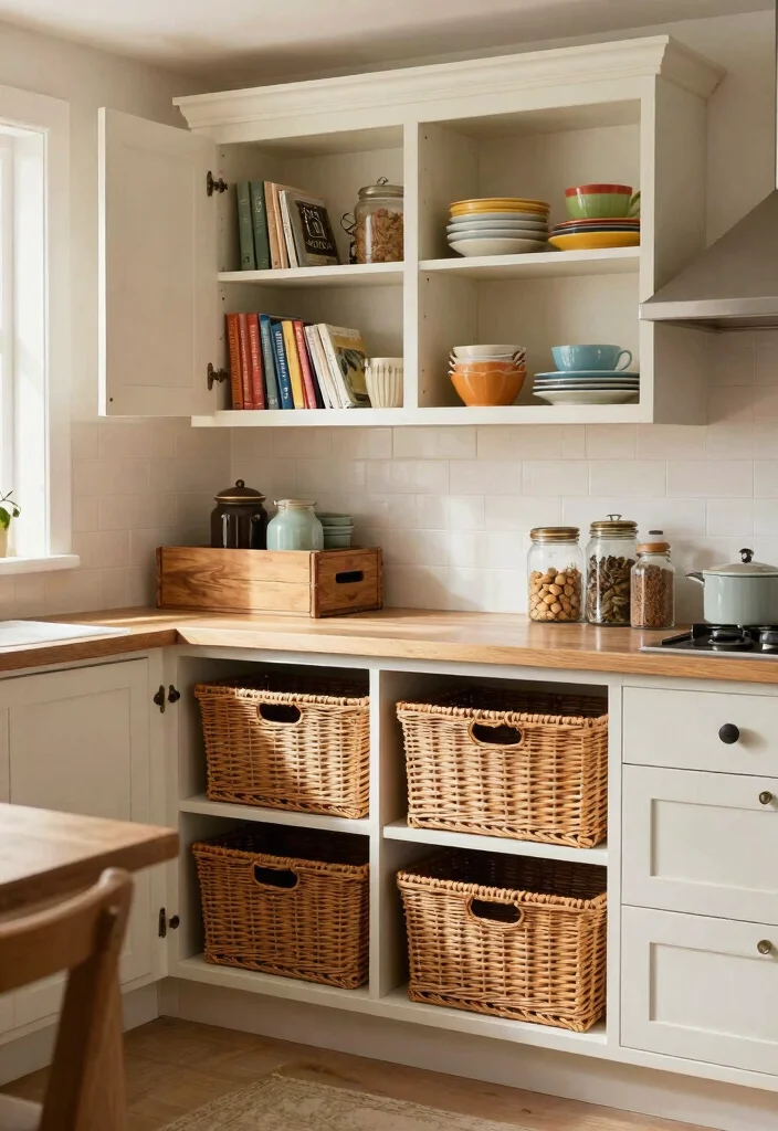 15 Best Coastal Vintage Kitchen Design That Blends Beachy & Rustic Charm 53 15 Coastal Vintage Kitchen Design Ideas That'll Make You Feel Like You're on Vacation Every Day! - 11. Functional yet Stylish Storage 1