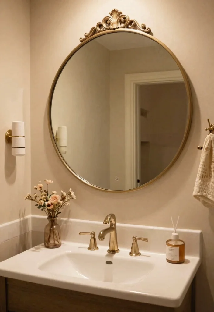 15 Cozy Moody Bathroom Ideas That Instantly Feel Warm & Relaxing 43 15 Cozy Bathroom Ideas That'll Transform Your Space into a Moody Retreat - 11. Statement Mirrors 1