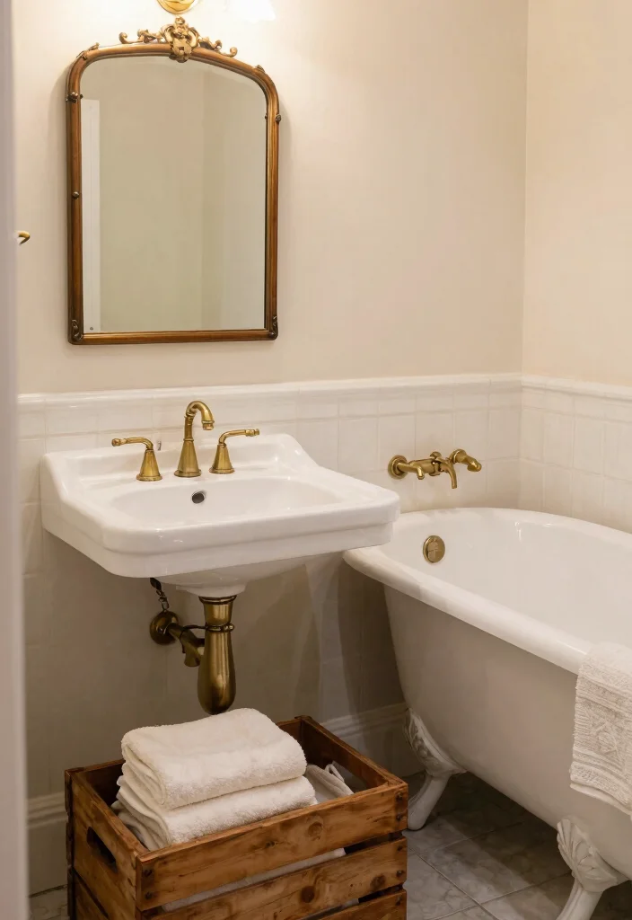 15 Cozy Moody Bathroom Ideas That Instantly Feel Warm & Relaxing 28 15 Cozy Bathroom Ideas That'll Transform Your Space into a Moody Retreat - 7. Vintage Touches 1