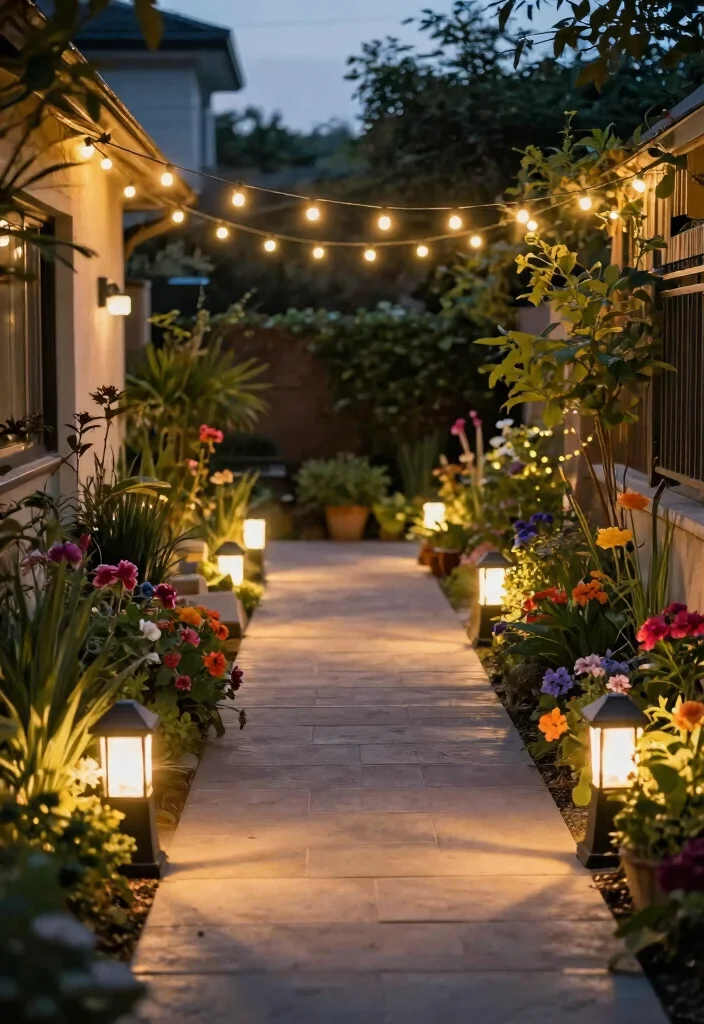 15 Creative Side Yard Ideas to Transform Your Narrow Space (You Won't Believe #6!) 42 15 Creative Side Yard Ideas to Transform Your Narrow Space (You Won't Believe #6!) - 9. Outdoor Lighting for Ambiance 1