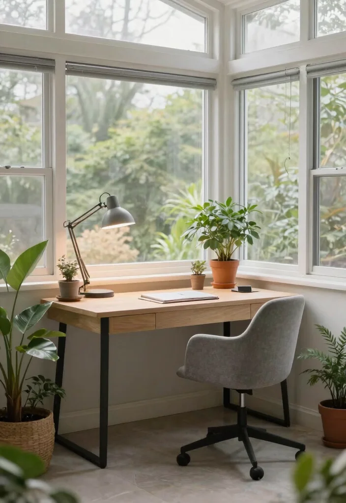 15 Dreamy Sunroom Decorating Ideas That Will Make You Feel Like You're on Vacation! - 13. Functional Workspace 1