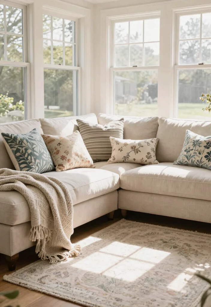 15 Dreamy Sunroom Decorating Ideas That Will Make You Feel Like You're on Vacation! - 3. Soft Textiles and Cushions 1
