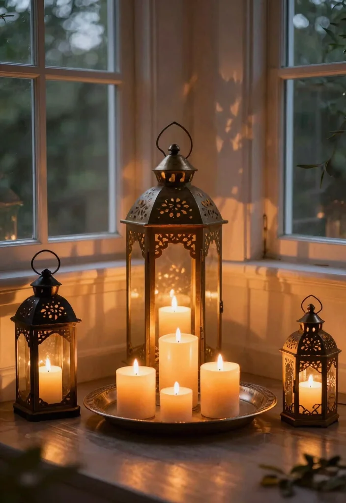 15 Dreamy Sunroom Decorating Ideas That Will Make You Feel Like You're on Vacation! - 8. Decorative Lanterns and Candles 1
