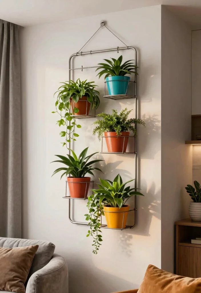 15 Hanging Plant Shelf Ideas That'll Make Your Apartment a Cozy Oasis! - 10. Metallic Hanging Racks 1
