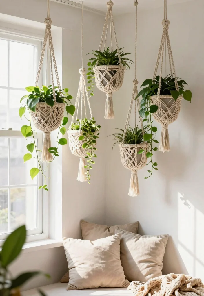 15 Hanging Plant Shelf Ideas That'll Make Your Apartment a Cozy Oasis! - 2. Macramé Hanging Planters 1