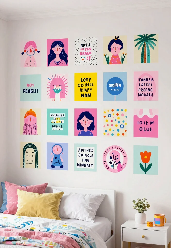 15 Iconic 2000s Teen Bedroom Ideas That'll Take You Back in Time! - 10. Whimsical Wall Decals and Stickers 1