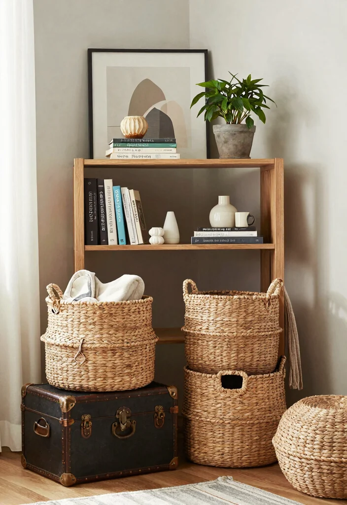 15 Renter-Friendly Home Decor Ideas That'll Transform Your Space (Without Breaking the Bank!) - 4. Use Decorative Storage Solutions 1