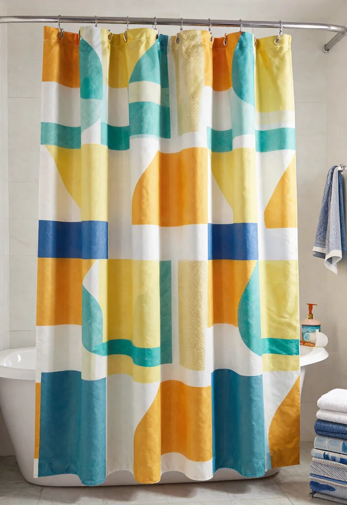 15 Renter-Friendly Shower Door Cover-Up Ideas That'll Transform Your Bathroom Instantly! - 1. Colorful Shower Curtains 1