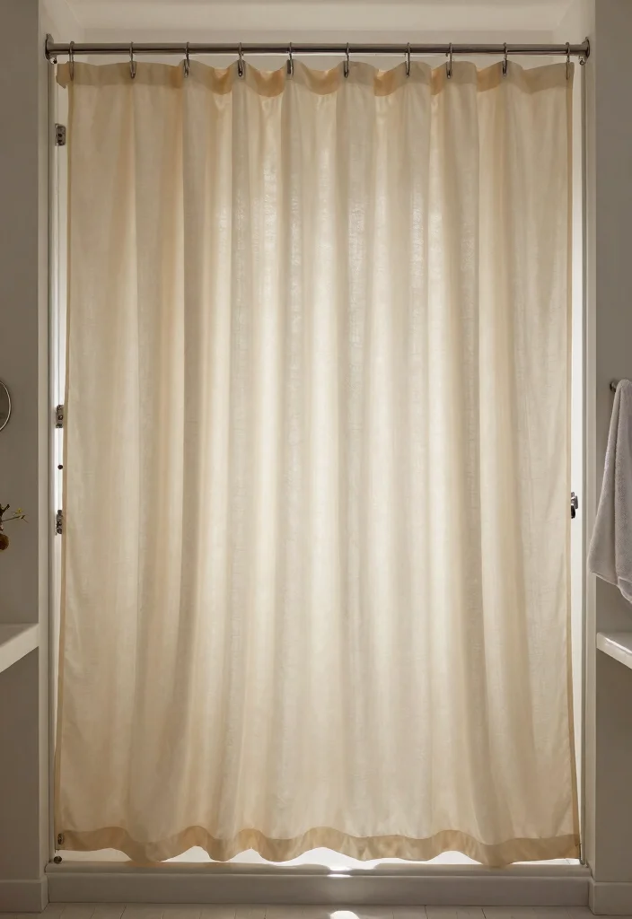 15 Renter-Friendly Shower Door Cover-Up Ideas That'll Transform Your Bathroom Instantly! - 12. Soft Fabric Panels 1