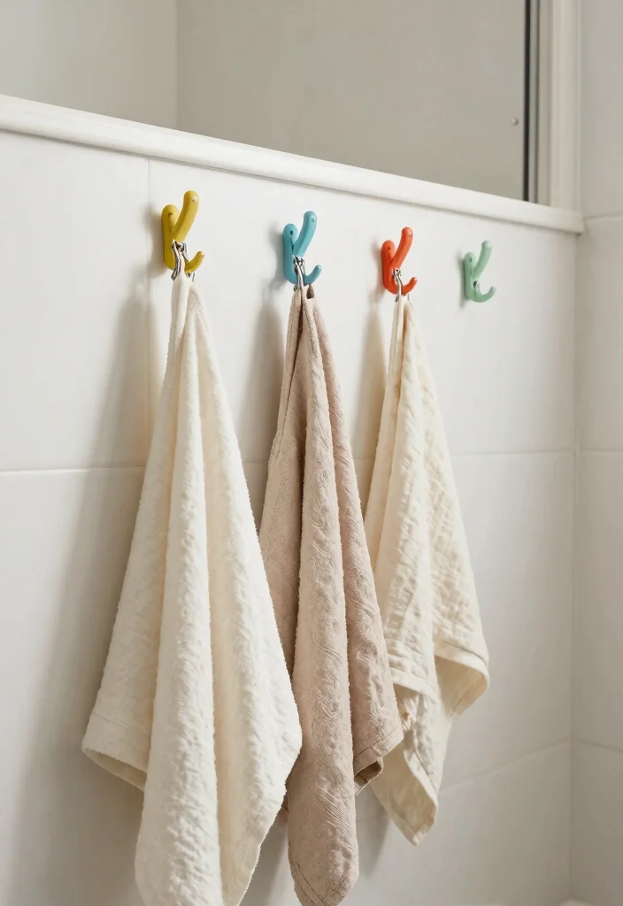 15 Renter-Friendly Shower Door Cover-Up Ideas That'll Transform Your Bathroom Instantly! - 13. Creative Use of Hooks and Clips 1