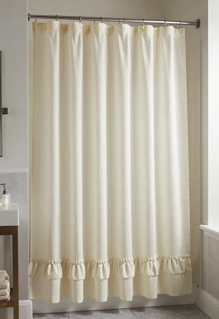 15 Renter-Friendly Shower Door Cover-Up Ideas That'll Transform Your Bathroom Instantly! - 14. Textured Shower Curtains 1