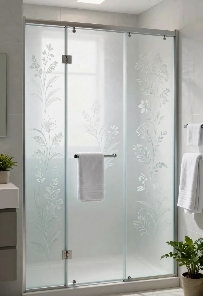 15 Renter-Friendly Shower Door Cover-Up Ideas That'll Transform Your Bathroom Instantly! - 2. Elegant Frosted Films 1