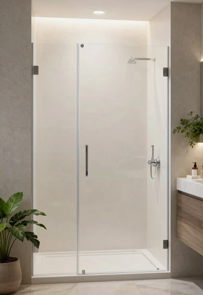 15 Renter-Friendly Shower Door Cover-Up Ideas That'll Transform Your Bathroom Instantly! - 4. Minimalist Panels 1