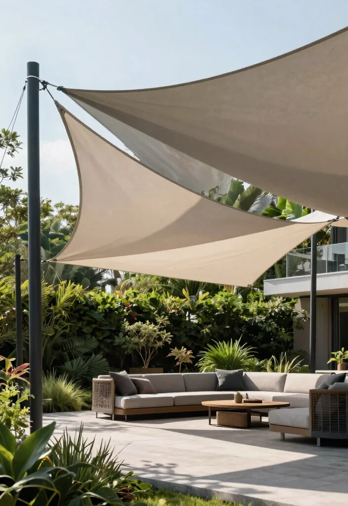15 Stunning DIY Canopy Ideas That Will Transform Your Outdoor Space (You Won't Believe #7!) - 11. Shade Sail Canopy 1