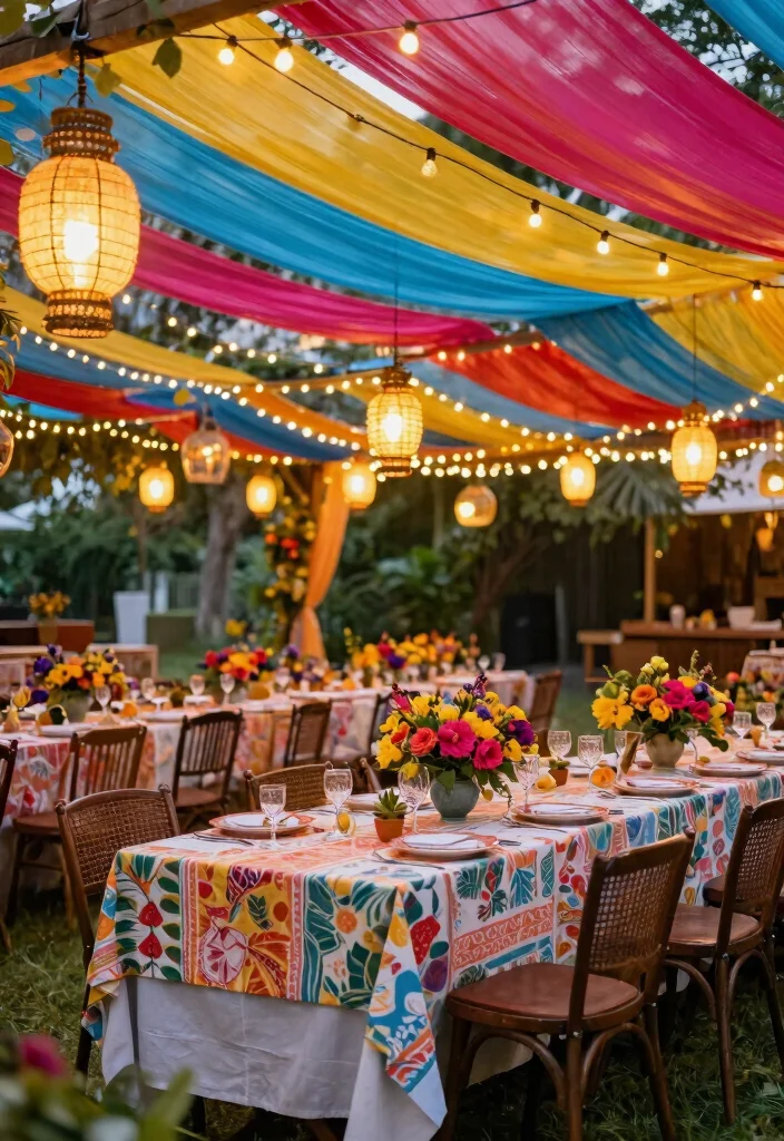 15 Stunning DIY Canopy Ideas That Will Transform Your Outdoor Space (You Won't Believe #7!) - 15. Festive Party Canopy 1