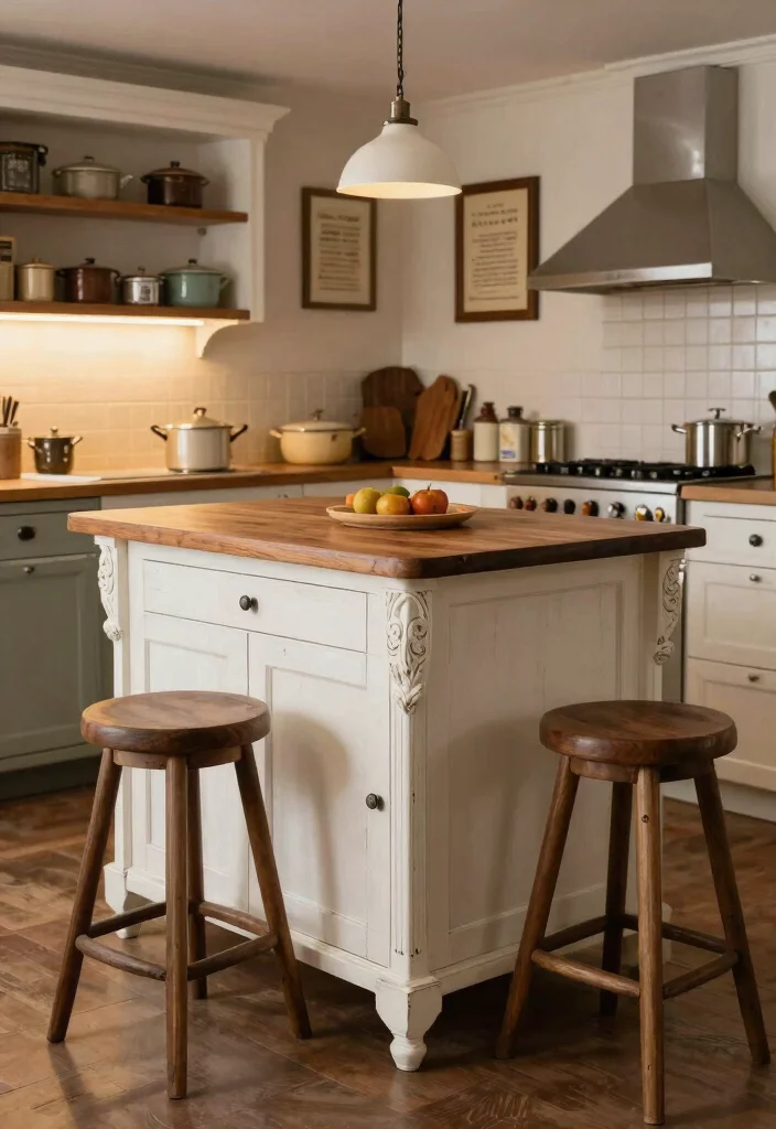 15 Stunning Micro Kitchen Island Trends You Absolutely Can't Miss! 31 15 Stunning Micro Kitchen Island Trends You Absolutely Can't Miss! - 8. Vintage Revival 1