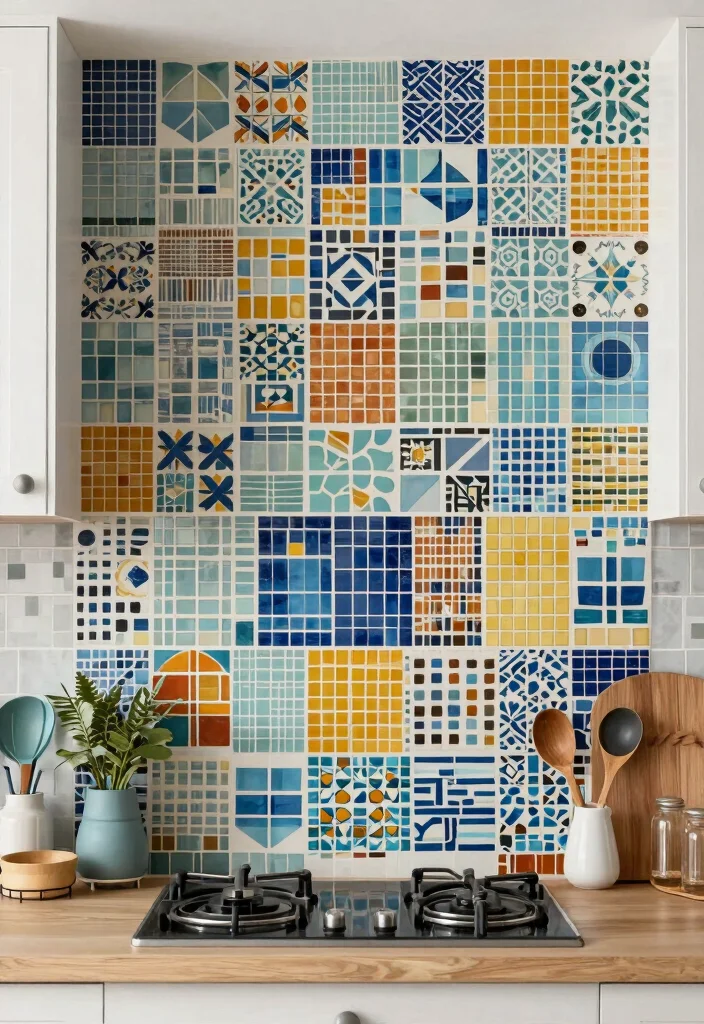 15 Stunning Peel-and-Stick Backsplash Ideas for Renters That'll Transform Your Kitchen! - 10. Modern Mosaic Tiles 1