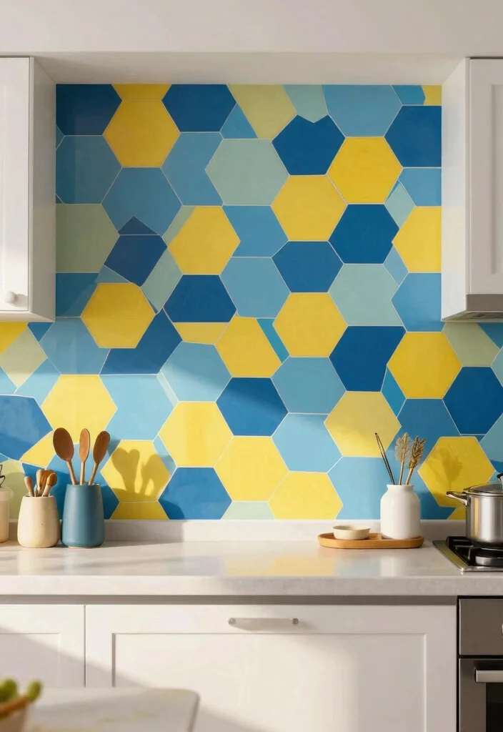 15 Stunning Peel-and-Stick Backsplash Ideas for Renters That'll Transform Your Kitchen! - 2. Bold Geometric Patterns 1