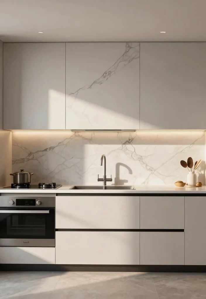 15 Stunning Peel-and-Stick Backsplash Ideas for Renters That'll Transform Your Kitchen! - 4. Sleek Marble Effect 1
