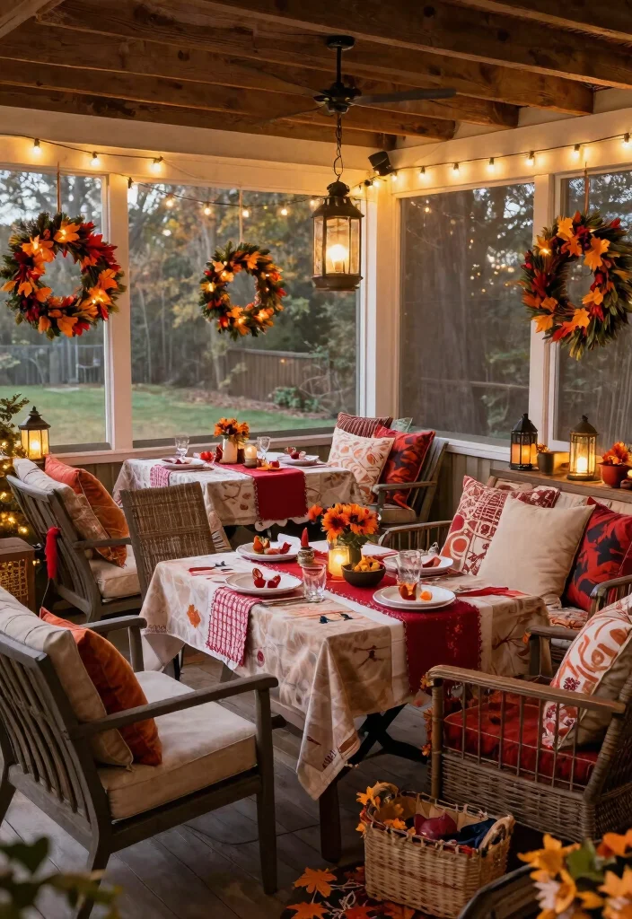 15 Stunning Screened In Porch Ideas That'll Make You Want to Move Outside! - 15. Seasonal Celebration Space 1