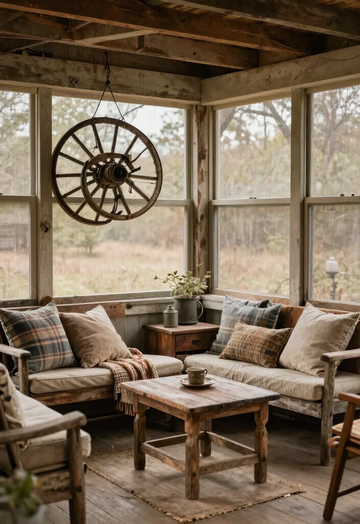 15 Stunning Screened In Porch Ideas That'll Make You Want to Move Outside! - 4. Rustic Farmhouse Vibe 1