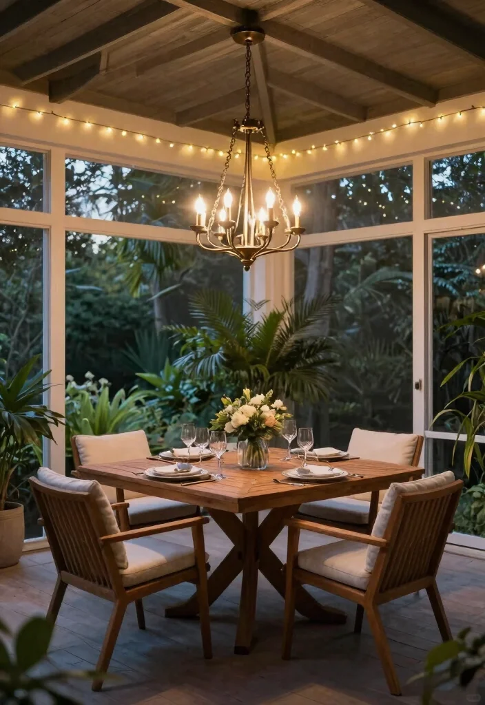 15 Stunning Screened In Porch Ideas That'll Make You Want to Move Outside! - 5. Elegant Dining Space 1