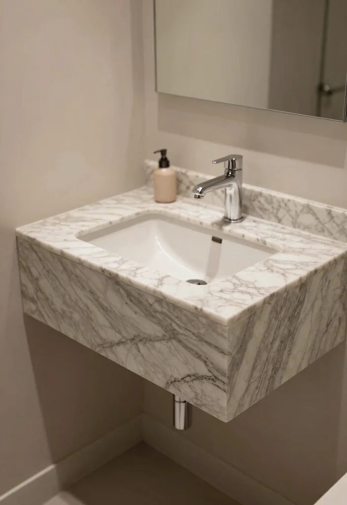 15 Stunning Small Bathroom Countertops Ideas That'll Transform Your Tiny Space! - 13. Textured Finishes 1