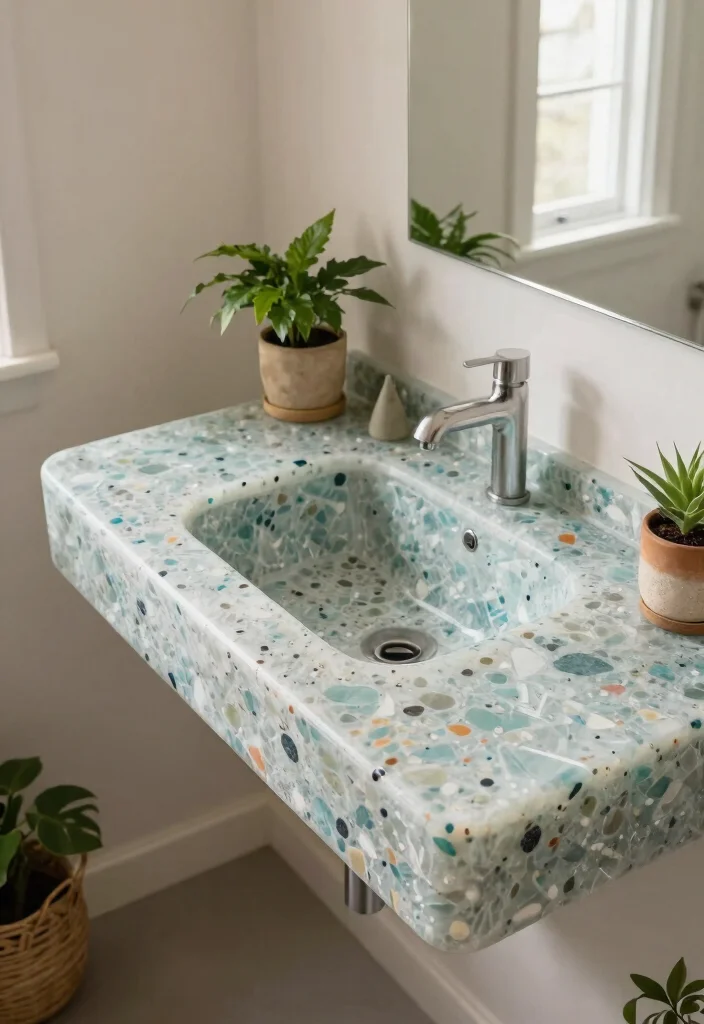 15 Stunning Small Bathroom Countertops Ideas That'll Transform Your Tiny Space! - 15. Eco-Friendly Countertops 1