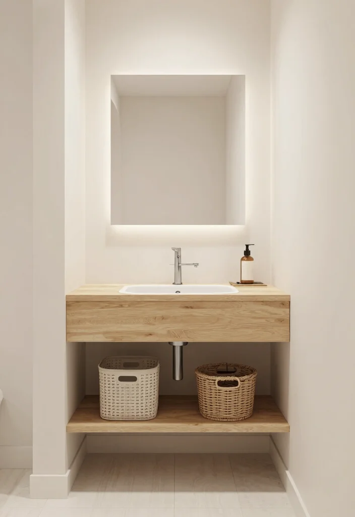 15 Stunning Small Bathroom Countertops Ideas That'll Transform Your Tiny Space! - 2. Compact Floating Countertops 1