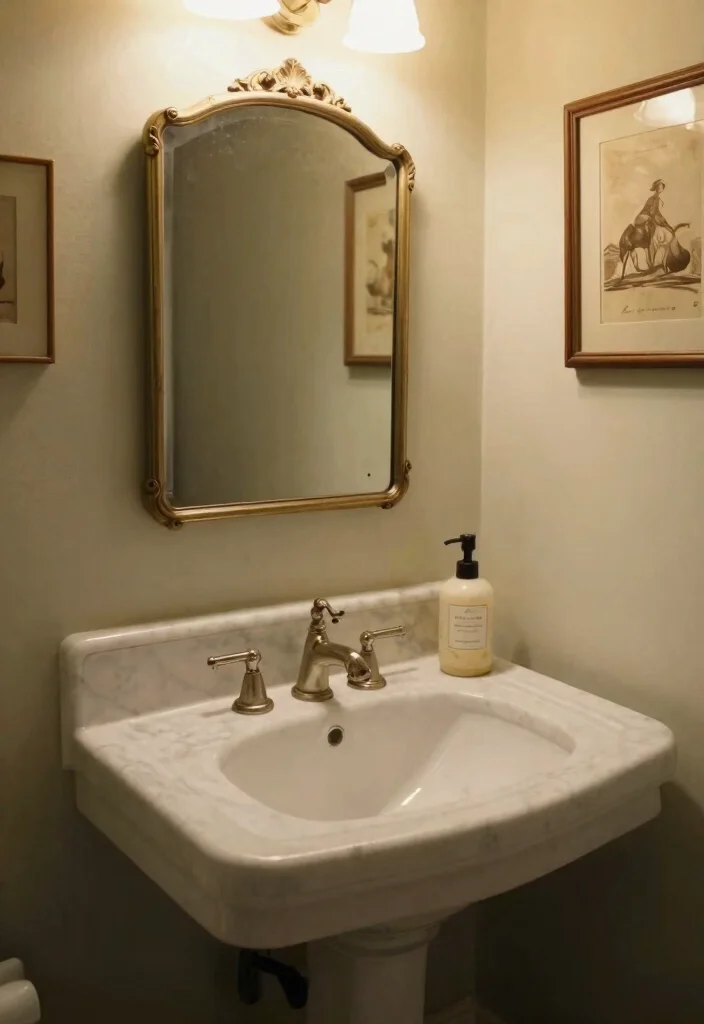 15 Stunning Small Bathroom Countertops Ideas That'll Transform Your Tiny Space! - 6. Vintage-Inspired Pedestal Sinks 1