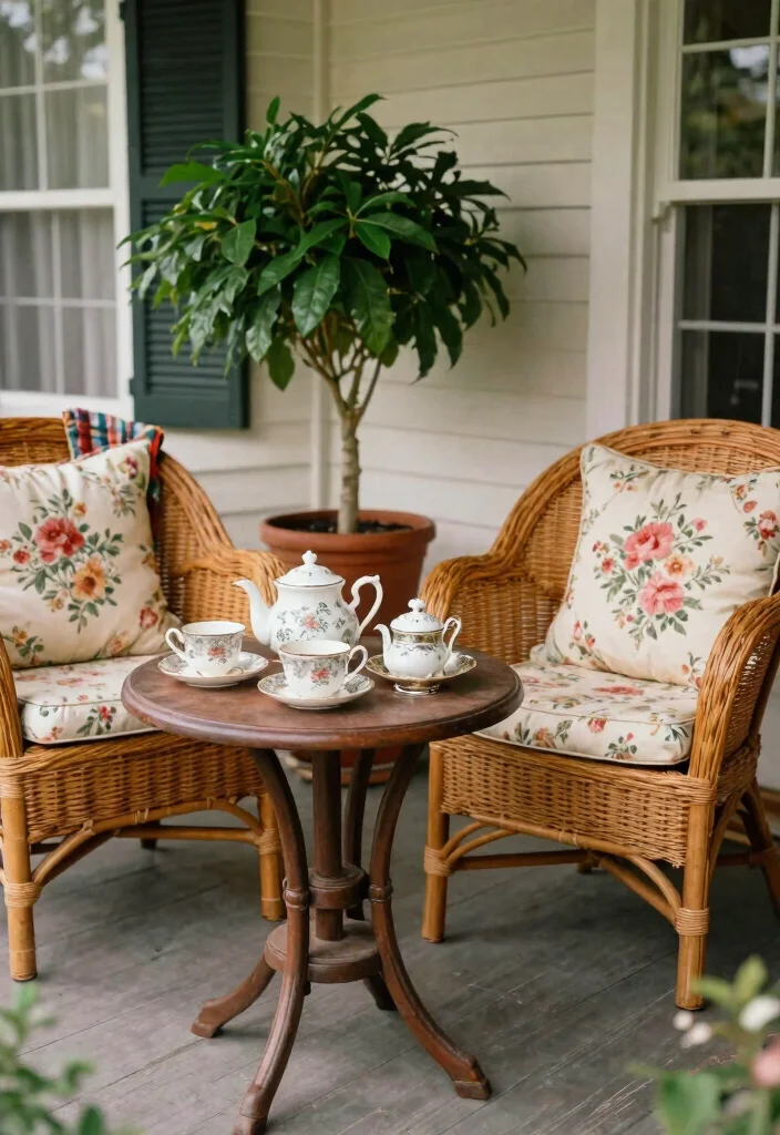 15 Stunning Vintage Front Porch Ideas That Will Make You Want to Sip Lemonade All Day! 2 15 Stunning Vintage Front Porch Ideas That Will Make You Want to Sip Lemonade All Day! - 1. Cozy Wicker Wonders 1
