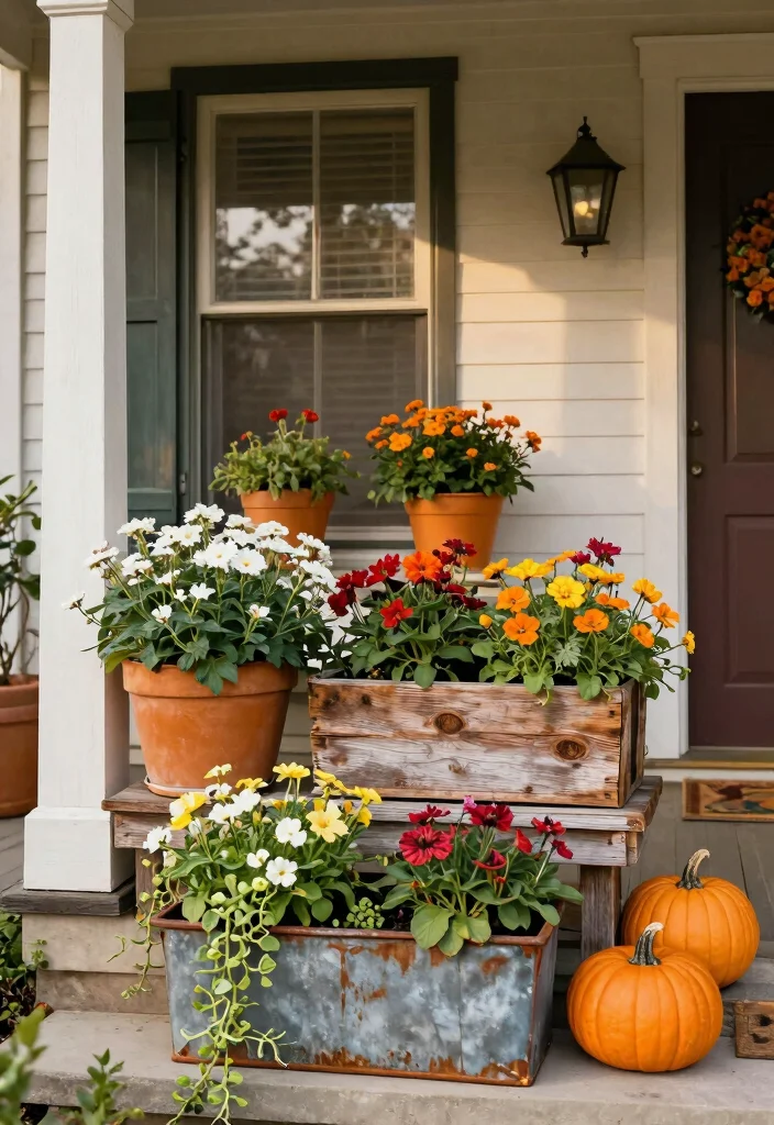 15 Stunning Vintage Front Porch Ideas That Will Make You Want to Sip Lemonade All Day! 53 15 Stunning Vintage Front Porch Ideas That Will Make You Want to Sip Lemonade All Day! - 10. Rustic Planters 1