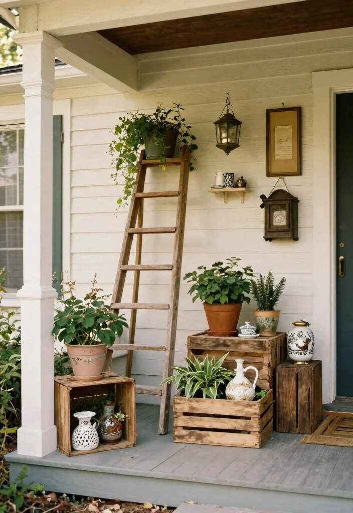 15 Stunning Vintage Front Porch Ideas That Will Make You Want to Sip Lemonade All Day! 58 15 Stunning Vintage Front Porch Ideas That Will Make You Want to Sip Lemonade All Day! - 13. Repurposed Items 1