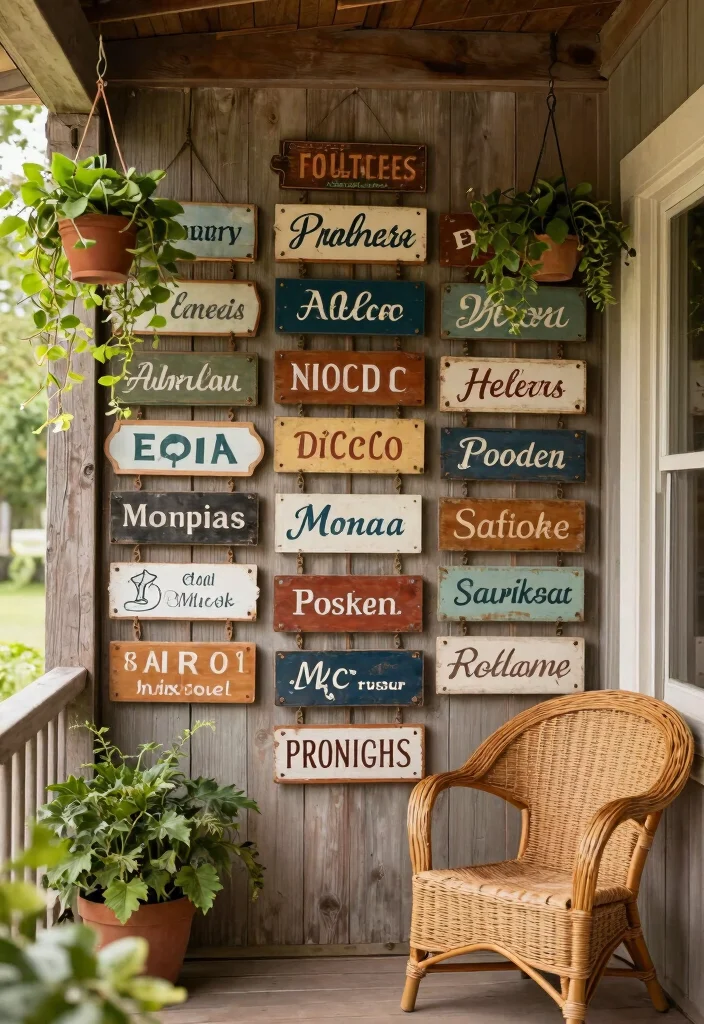 15 Stunning Vintage Front Porch Ideas That Will Make You Want to Sip Lemonade All Day! 14 15 Stunning Vintage Front Porch Ideas That Will Make You Want to Sip Lemonade All Day! - 3. Charming Vintage Signage 1