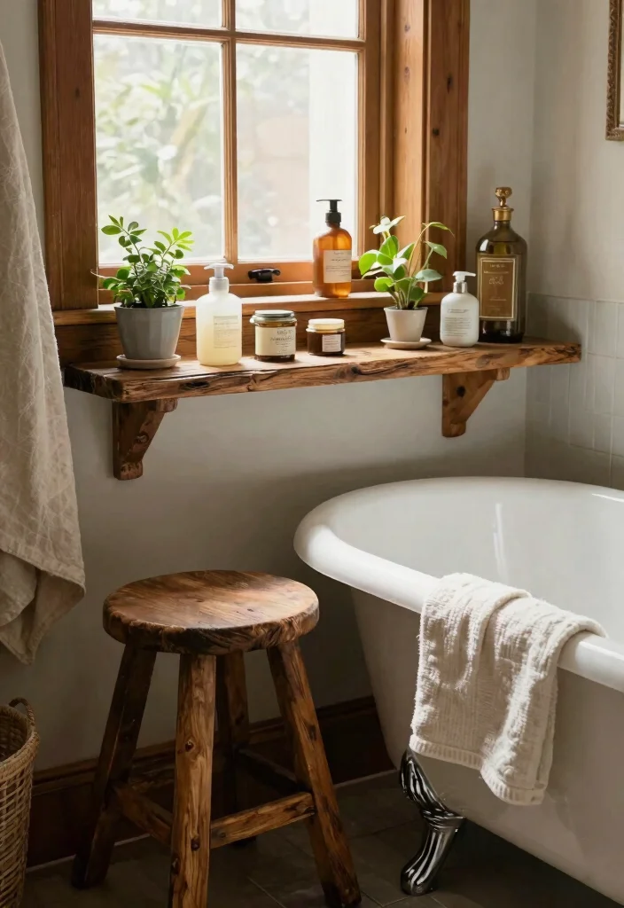 15 Stylish Vintage Bathroom Ideas That'll Make You Want to Renovate Today! 51 15 Stylish Vintage Bathroom Ideas That'll Make You Want to Renovate Today! - 8. Wooden Accents for Warmth 1