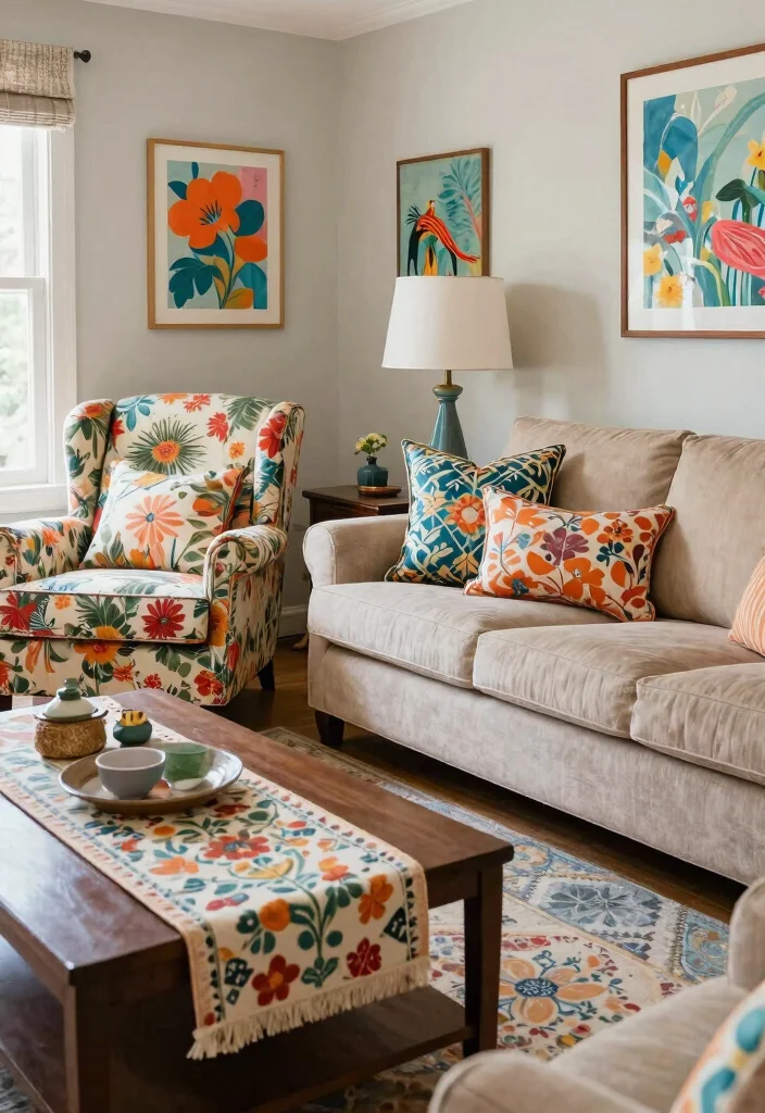 15 Transitional Interior Design Ideas That Will Elevate Your Living Room Instantly! 31 15 Transitional Interior Design Ideas That Will Elevate Your Living Room Instantly! - 8. Mix Patterns Thoughtfully 1