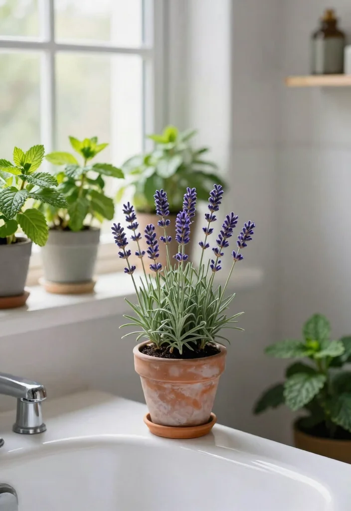 15+ Unique Bathroom Ideas with Plants That'll Transform Your Space (You Won't Believe #7!) - 14. Aromatic Plant Selection 1