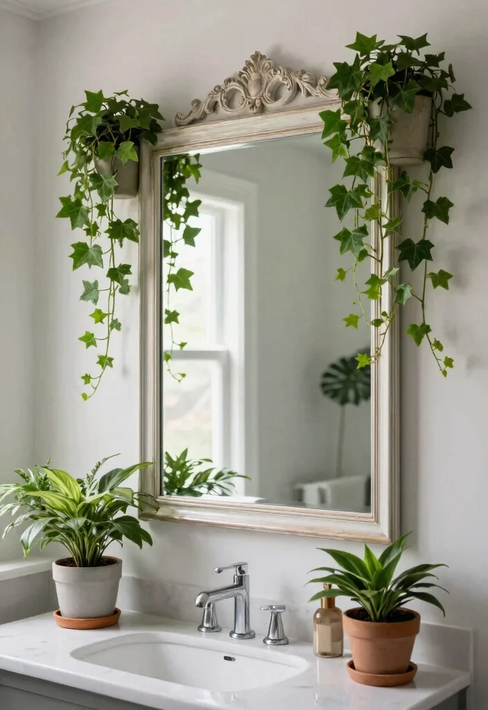 15+ Unique Bathroom Ideas with Plants That'll Transform Your Space (You Won't Believe #7!) - 4. Greenery Around Mirrors 1