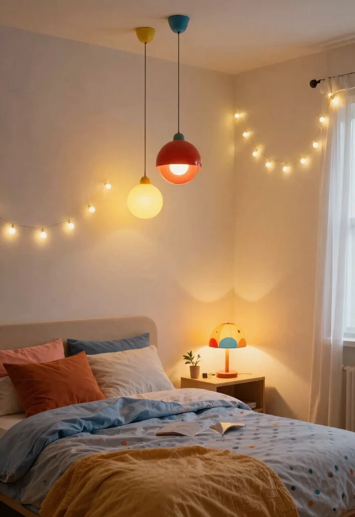 Transform Your Space: 15 Color Drenching Bedroom Ideas You Need to Try NOW! 33 Transform Your Space: 15 Color Drenching Bedroom Ideas You Need to Try NOW! - 10. Whimsical Lighting Fixtures 1