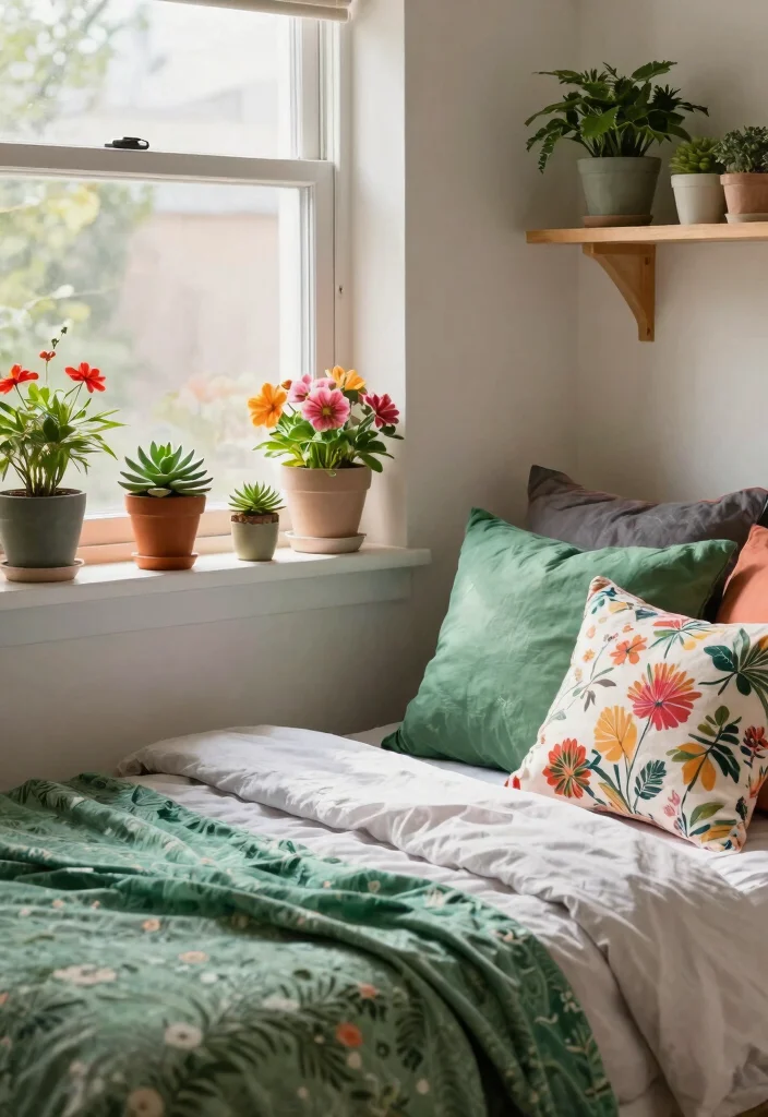 Transform Your Space: 15 Color Drenching Bedroom Ideas You Need to Try NOW! 57 Transform Your Space: 15 Color Drenching Bedroom Ideas You Need to Try NOW! - 14. Infuse with Plants 1