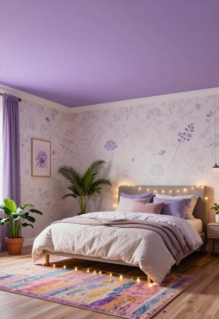 Transform Your Space: 15 Color Drenching Bedroom Ideas You Need to Try NOW! 14 Transform Your Space: 15 Color Drenching Bedroom Ideas You Need to Try NOW! - 3. Playful Ceiling Colors 1