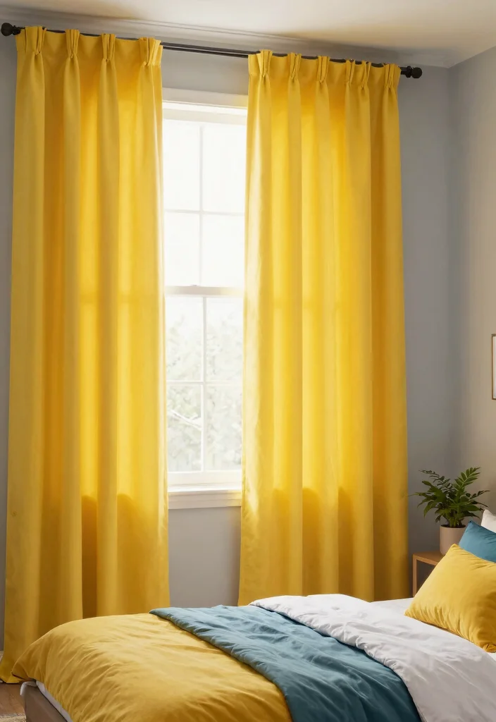 Transform Your Space: 15 Color Drenching Bedroom Ideas You Need to Try NOW! 26 Transform Your Space: 15 Color Drenching Bedroom Ideas You Need to Try NOW! - 5. Bright Curtains 1