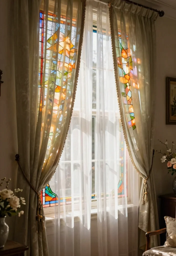 Unlock the Instagram Spring Trend: 11 Stained Glass Curtain Hacks You Can't Miss! - 2. Layered Textures 1