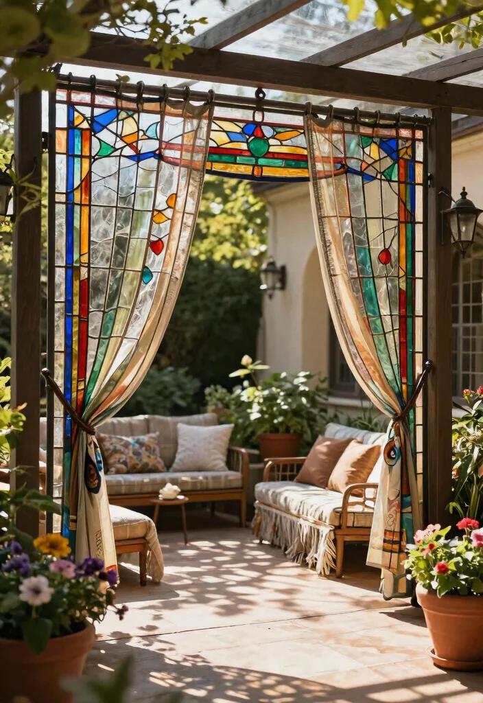 Unlock the Instagram Spring Trend: 11 Stained Glass Curtain Hacks You Can't Miss! - 6. Outdoor Spaces 1