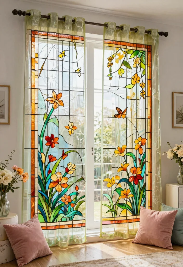 Unlock the Instagram Spring Trend: 11 Stained Glass Curtain Hacks You Can't Miss! - 9. Seasonal Swaps 1