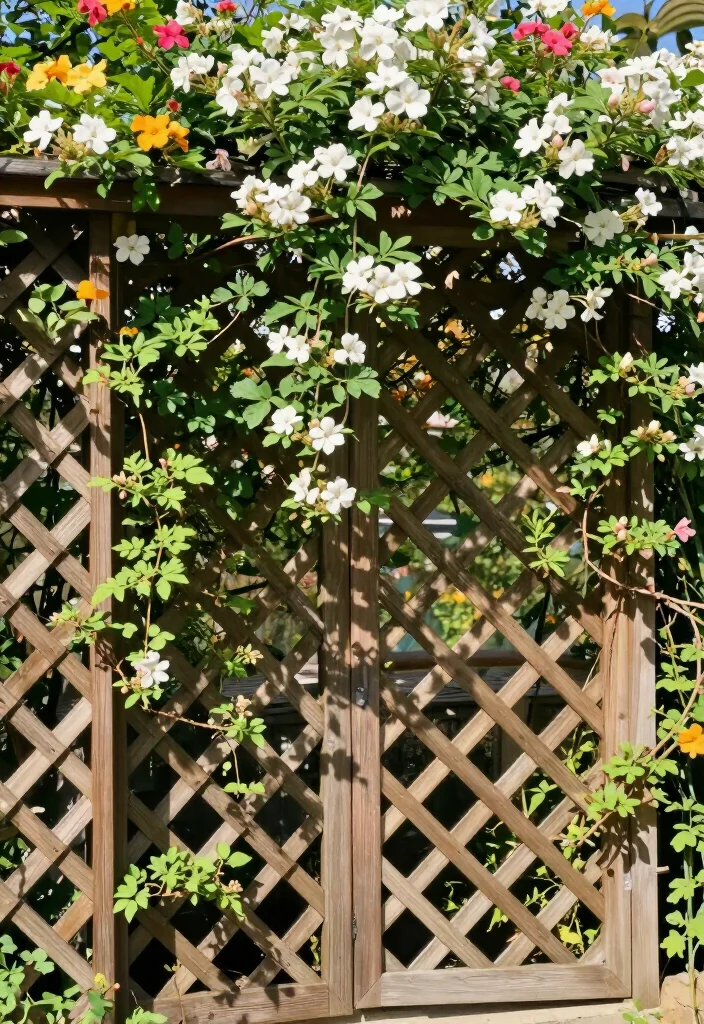 11 Best Wood Fence Ideas That'll Add Character and Charm to Your Yard (You'll Love #5!) 30 11 Wood Fence Ideas That'll Add Character and Charm to Your Yard (You'll Love #5!) - 10. Trellis Fencing 1