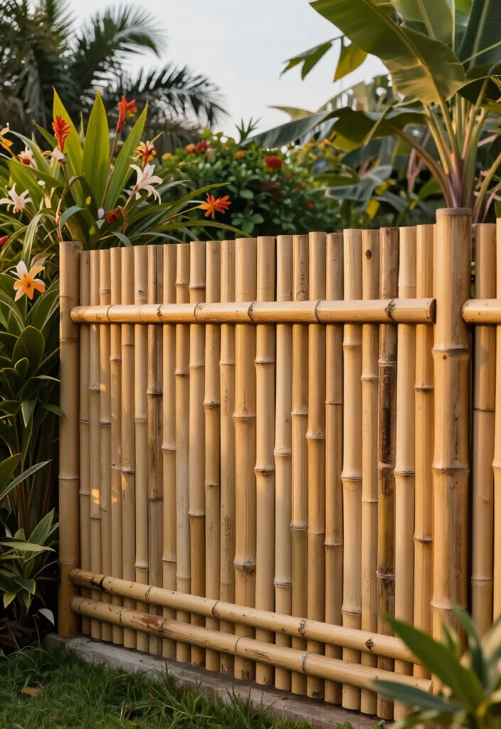 11 Best Wood Fence Ideas That'll Add Character and Charm to Your Yard (You'll Love #5!) 31 11 Wood Fence Ideas That'll Add Character and Charm to Your Yard (You'll Love #5!) - 11. Eco-Friendly Bamboo Fencing 1